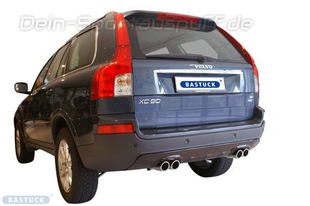 Bastuck Edelstahl Duplex Sportauspuff inkl. Verbindungsrohr Volvo XC90 6 Zyl. Sauger je 2x76mm rund eingerollt abgeschrägt ohne Absorber