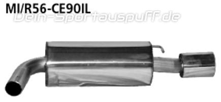 Bastuck Edelstahl Duplex Sportauspuff inkl. Verbindungsrohr MINI R55 Cooper Clubman Diesel je 90mm rund eingerollt abgeschrägt mit Absorber