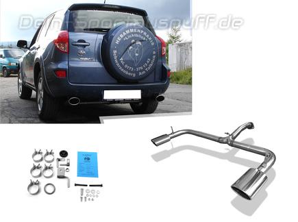 Fox Edelstahl Duplex Endrohrgeweih Toyota RAV 4 III 2.0l ab 2006 je 140x90mm oval eingerollt abgeschrägt