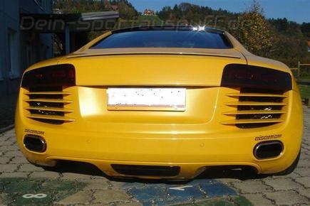 Eisenmann Edelstahl Duplex Endrohrsatz Audi R8 V8 je 1x175x85mm flachoval eingerollt seitlich schräg ohne Absorber