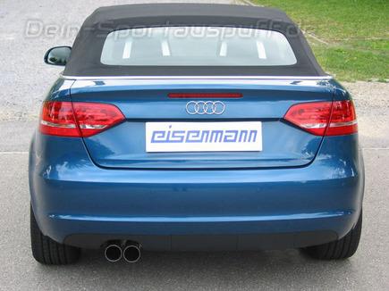 Eisenmann Edelstahl Komplettanlage ab Kat Audi A3 8P Cabrio 2x83mm rund scharf gerade