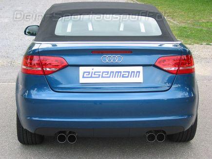 Eisenmann Edelstahl Duplex Komplettanlage ab Kat Audi A3 8P Cabrio je 2x83mm rund scharf gerade versetzt