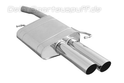 Eisenmann Edelstahl Sportauspuff Audi A4 B7 Limousine, Avant Typ 8E u. Cabrio Typ 8H 2x76mm rund scharf abgeschrägt
