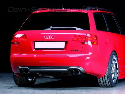 Eisenmann Edelstahl Duplex Sportauspuff Audi A4 B7 Limousine, Avant Typ 8E u. Cabrio Typ 8H je 2x76mm rund scharf abgeschrägt