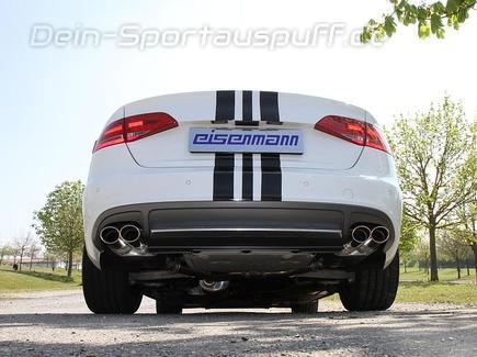 Eisenmann Edelstahl Duplex Komplettanlage ab Kat Audi A4 B8 Quattro Limo u. Avant Typ 8K 3.0l TDI je 2x90x70mm oval eingerollt abgeschrägt versetzt