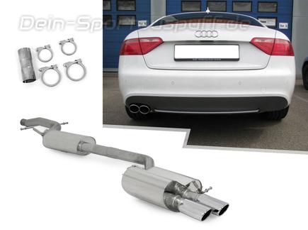 Eisenmann Edelstahl Komplettanlage ab Kat Audi A5 B8 Coupe inkl. Quattro Typ 8T 1.8 TFSI 2x90x70mm oval eingerollt abgeschrägt versetzt