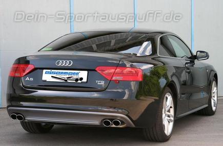 Eisenmann Edelstahl Duplex Komplettanlage ab Kat Audi A5 B8 Coupe inkl. Quattro Typ 8T 1.8 TFSI je 2x90x70mm oval eingerollt abgeschrägt versetzt