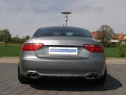 Eisenmann Edelstahl Duplex Komplettanlage ab Kat Audi A5 B8 Coupe Quattro Typ 8T 3.0l TDI je 2x90x70mm oval eingerollt abgeschrägt versetzt