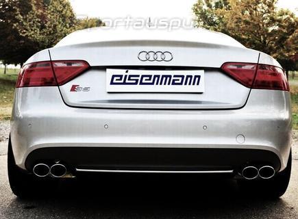 Eisenmann Edelstahl Duplex Sportauspuff Audi S5 B8 Coupe Quattro Typ 8T je 2x90x70mm oval eingerollt abgeschrägt versetzt