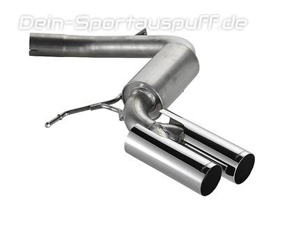 Eisenmann Edelstahl Sportauspuff BMW 1er Limo E81 E87 Diesel mit M-Paket-Heckschürze 2x70mm rund scharf gerade versetzt