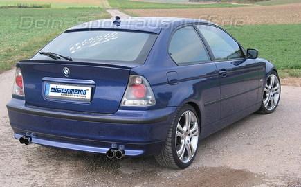 Eisenmann Edelstahl Duplex Sportauspuff BMW 3er E46 Compact Diesel je 2x70mm rund scharf gerade