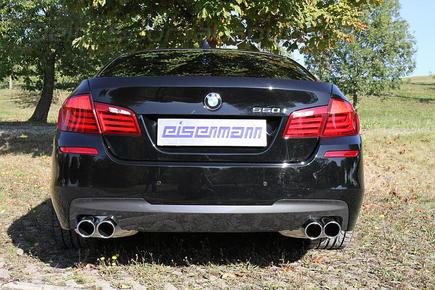 Eisenmann Edelstahl Duplex Sportauspuff BMW 5er F07 GT u. F10 Limo 535d je 2x90mm rund eingerollt abgeschrägt