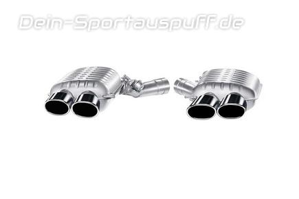 Eisenmann Edelstahl Duplex Sportauspuff BMW 6er M6 F12 F13 F06 Coupe Cabrio und Grand Coupe je 2x120x77mm oval eingerollt abgeschrägt