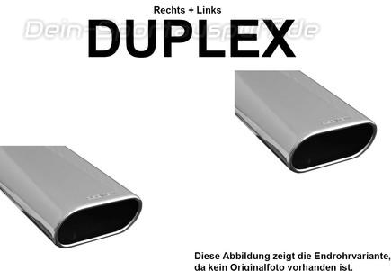 Eisenmann Edelstahl Duplex Sportauspuff BMW Z4 M E85 E86 Roadster u. Coupe 2 x 160x80mm flachoval eingerollt abgeschrägt