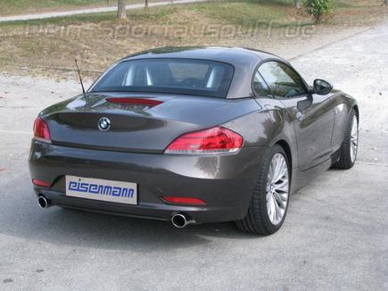 Eisenmann Edelstahl Duplex Komplettanlage ab Kat BMW Z4 E89 Roadster 35i 35is 2 x 90mm rund eingerollt gerade