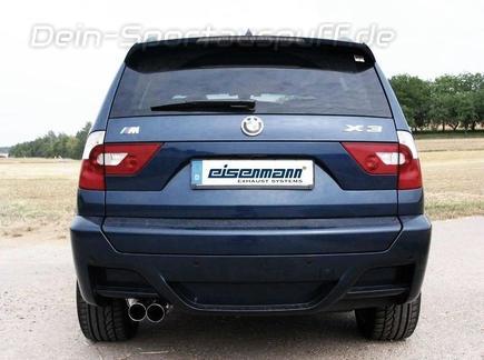 Eisenmann Edelstahl Sportauspuff BMW X3 E83 3.0d 2x76mm rund scharf gerade
