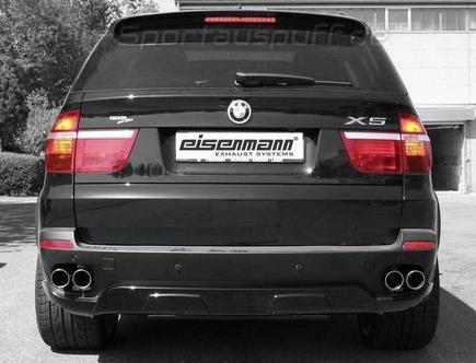 Eisenmann Edelstahl Duplex Sportauspuff BMW X5 E70 3.0d je 2x80mm rund eingerollt abgeschrägt