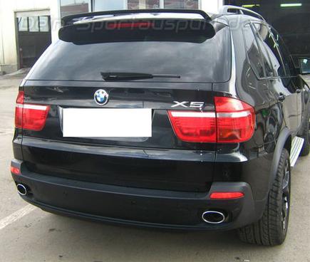Eisenmann Edelstahl Duplex Sportauspuff BMW X5 E70 3.0d je 1x120x77mm oval eingerollt abgeschrägt