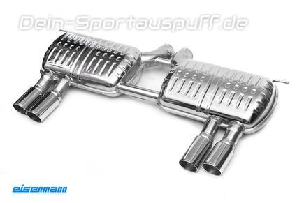Eisenmann Edelstahl Duplex Sportauspuff BMW X5 M E70 je 2x90mm rund scharf abgeschrägt