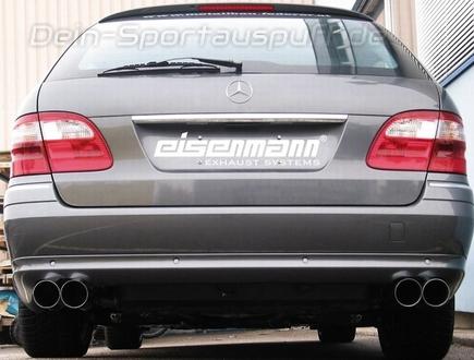 Eisenmann Edelstahl Duplex Sportauspuff Mercedes E-Klasse W211 T-Modell je 2x76mm rund scharf gerade