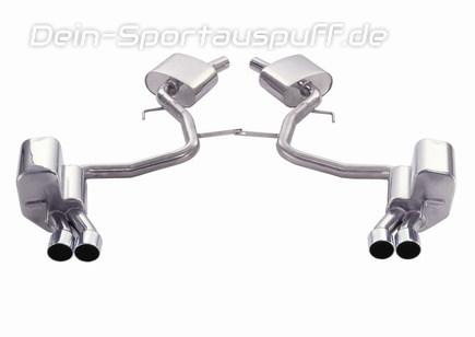 Eisenmann Edelstahl Komplettanlage ab Kat Mercedes SL R230 je 2x76mm rund scharf abgeschrägt doppelwandig