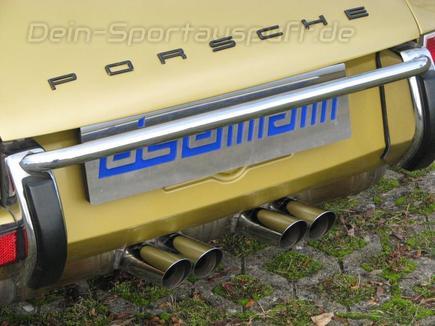 Eisenmann Edelstahl Sportauspuff Porsche 911 Ur-Modell (Baujahr 1965 - 1974) 4x60mm Mittig rund scharf abgeschrägt