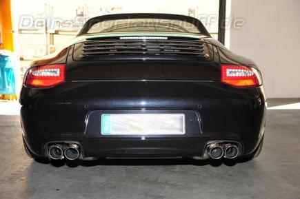 Eisenmann Edelstahl Duplex Sportauspuff mit Klappensteuerung Porsche 911 Typ 997 Facelift ab 07/2008 je 2x80mm rund eingerollt gerade