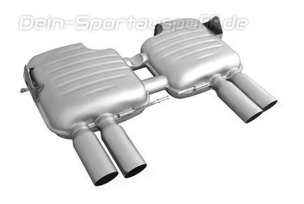 Eisenmann Inconel Duplex Sportauspuff inkl. Verbindungsrohr BMW 3er M3 E90 Limousine je 2x76mm rund scharf abgeschrägt doppelwandig versetzt