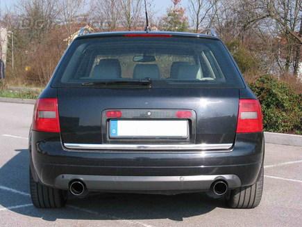 Eisenmann Edelstahl Duplex Sportauspuff RACE-Version Audi S6 4B Quattro Limousine u. Avant je 1x90mm rund scharf abgeschrägt