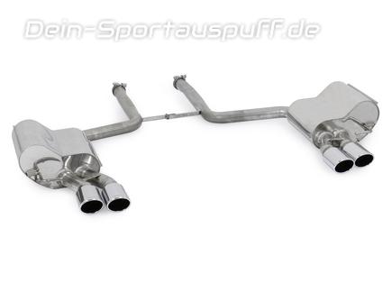 Eisenmann Edelstahl Duplex Sportauspuff RACE-Version Audi A6 Typ 4F Quattro Limo u. Avant 4.2l je 2x90x70mm oval eingerollt abgeschrägt