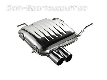 Eisenmann Edelstahl Sportauspuff RACE-Version BMW 1er E81 E87 130i mit M-Paket-Heckschürze 2x70mm rund scharf gerade versetzt