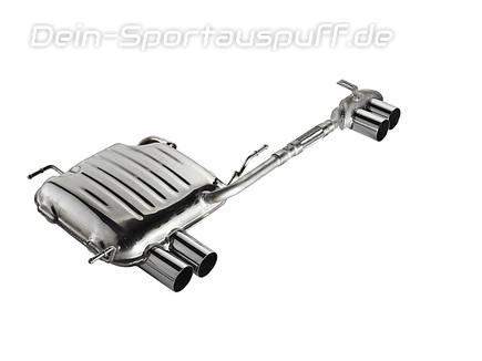 Eisenmann Edelstahl Duplex Sportauspuff RACE-Version BMW 1er E81 E87 130i mit M-Paket-Heckschürze je 2x70mm rund scharf gerade versetzt