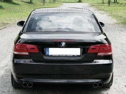 Eisenmann Edelstahl Duplex Sportauspuff RACE-Version BMW 3er E92 E93 Coupe & Cabrio 330i je 2x70mm rund scharf gerade