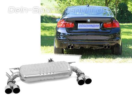 Eisenmann Edelstahl Duplex Sportauspuff RACE-Version BMW 3er F30 Limousine F31 Touring 335i je 2x76mm rund scharf gerade