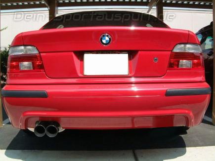 Eisenmann Edelstahl Sportauspuff RACE-Version BMW E39 535i 540i Limo mit M-Technik-Heckschürze 2x83mm rund scharf gerade