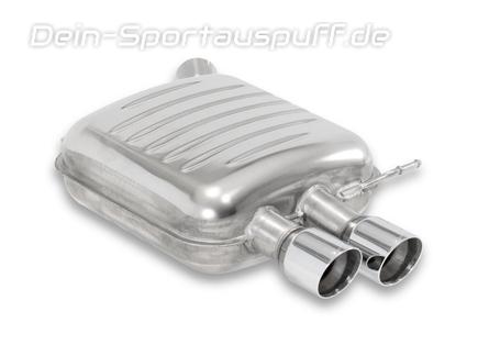 Eisenmann Edelstahl Sportauspuff RACE-Version BMW 5er F11 Touring 523i 528i 2x83mm rund eingerollt gerade