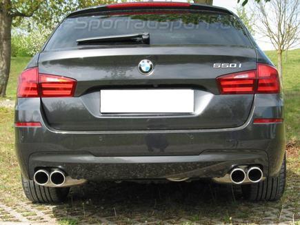 Eisenmann Edelstahl Duplex Sportauspuff RACE-Version BMW 5er F11 Touring 550i je 2x90mm rund eingerollt gerade