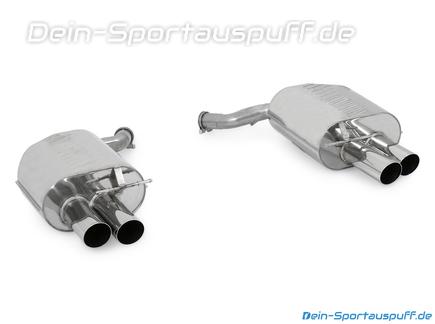 Eisenmann Edelstahl Duplex Sportauspuff RACE-Version BMW 6er E63 E64 Coupe Cabrio 645Ci je 2x76mm rund scharf abgeschrägt