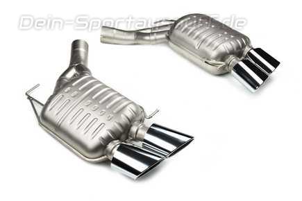 Eisenmann Edelstahl Duplex Sportauspuff RACE-Version BMW 6er M6 F12 F13 F06 Coupe Cabrio und Grand Coupe je 2x120x77mm oval eingerollt abgeschrägt