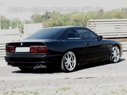 Eisenmann Edelstahl Duplex Sportauspuff RACE-Version BMW 8er E31 240kW je 2x83mm rund scharf gerade