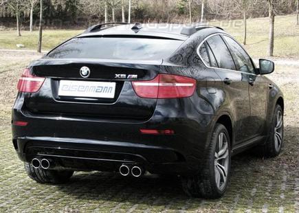 Eisenmann Edelstahl Duplex Sportauspuff RACE-Version BMW X6 M E71 je 2x90mm rund eingerollt abgeschrägt