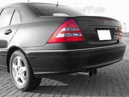 Eisenmann Edelstahl Sportauspuff RACE-Version Mercedes C-Klasse W203 C240 C320 2x83mm rund scharf gerade