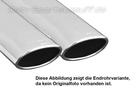 Eisenmann Edelstahl Sportauspuff RACE-Version Mercedes E-Klasse W210 Limousine E50 AMG 2x90x70mm oval eingerollt abgeschrägt