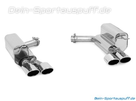 Eisenmann Edelstahl Duplex Sportauspuff RACE-Version Mercedes E-Klasse W211 T-Modell E55 AMG je 2x120x77mm oval eingerollt abgeschrägt