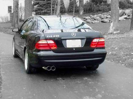 Eisenmann Edelstahl Sportauspuff RACE-Version Mercedes CLK 430 W208 Coupe u. Cabrio 2x83mm rund scharf gerade