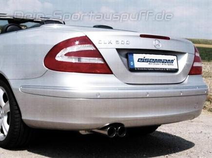 Eisenmann Edelstahl Sportauspuff RACE-Version Mercedes CLK W209 Coupe 2x83mm rund scharf gerade