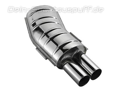 Eisenmann Sportauspuff inkl. Verbindungsrohr BMW 3er E36 Limo Coupe Cabrio Touring 325i 328i 2x83mm rund scharf gerade