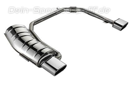 Eisenmann Duplex Sportauspuff inkl. Verbindungsrohr BMW 3er E36 Limo Coupe Cabrio Touring 325i 328i je 1x160x80mm flachoval eingerollt abgeschrägt