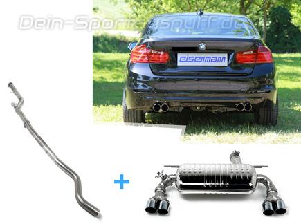 Eisenmann Duplex Racing-Komplettanlage ab Kat BMW 3er F30 F31Limousine u. Touring 328i je 2x76mm rund scharf gerade