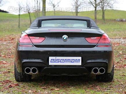 Eisenmann Duplex Racing-Komplettanlage ab Kat mit RACE-Schalldämpfer BMW 6er F12 F13 Coupe Cabrio M6 je 2x102mm rund eingerollt gerade